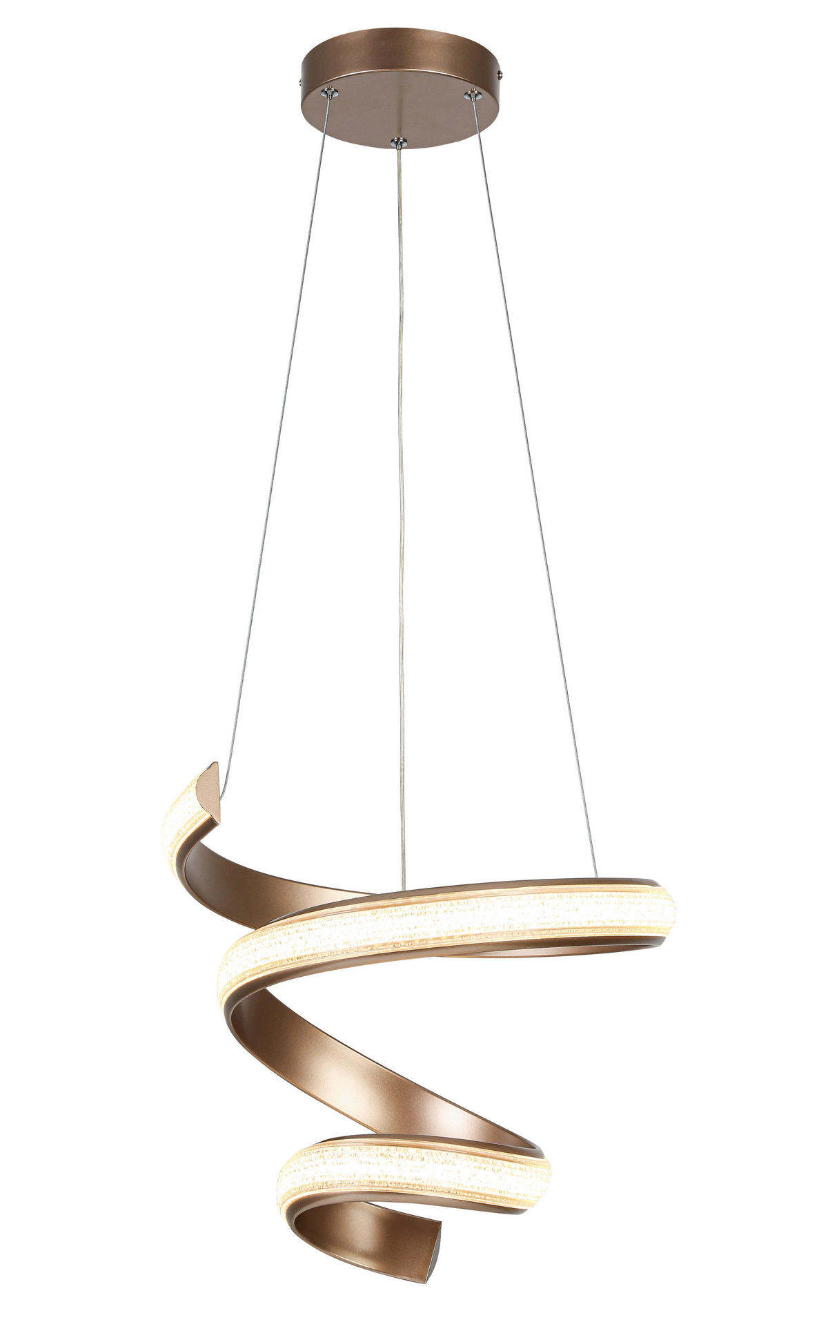 Lampă Suspendată Cu Led 37/150 cm  - cappuccino/transparent, Design, plastic/metal (37/150cm) - Novel