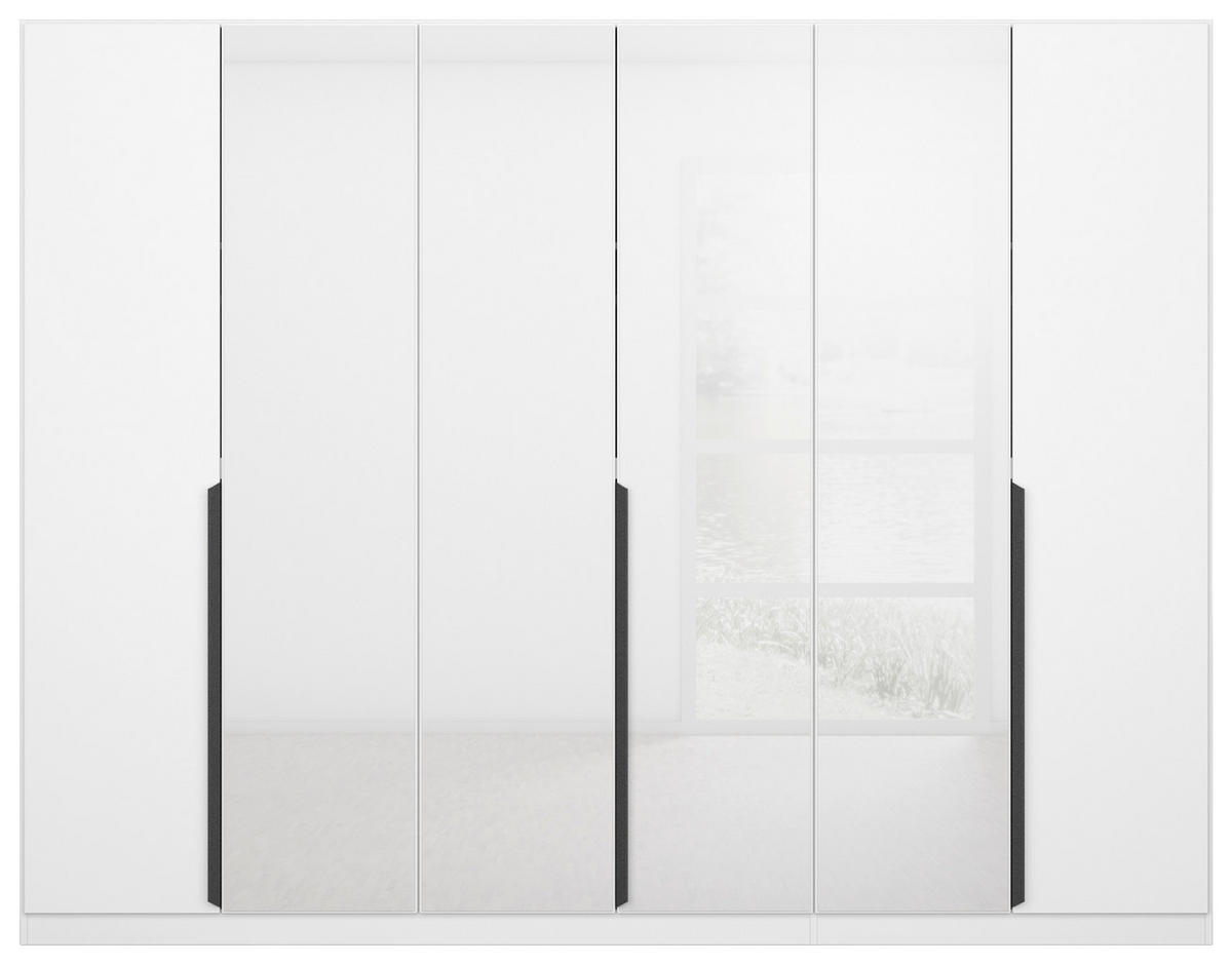 DREHTÜRENSCHRANK in Weiss, Weiss Hochglanz  - Weiss Hochglanz/Weiss, Modern, Glas/Holzwerkstoff (271/210/54cm) - Rauch Möbel