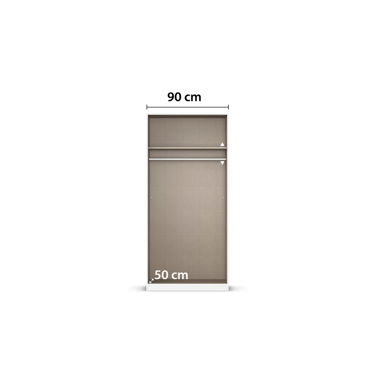 DREHTÜRENSCHRANK 91/210/54 cm 2-türig Weiß  - Chromfarben/Weiß, MODERN, Glas/Holzwerkstoff (91/210/54cm) - Rauch Möbel