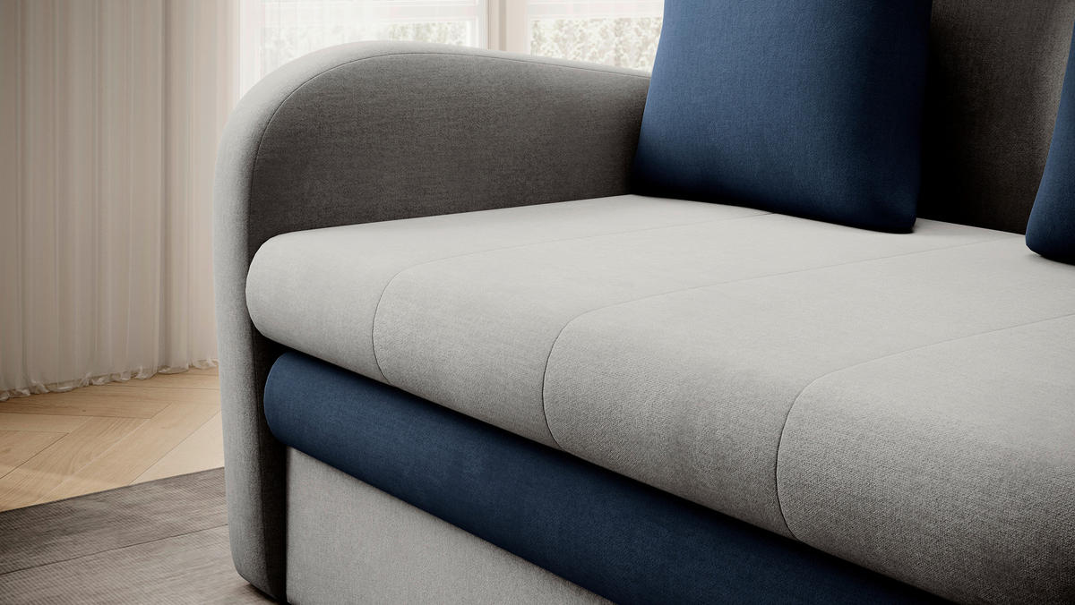 SCHLAFSOFA in Textil Anthrazit, Blau  - Blau/Anthrazit, Design, Kunststoff/Textil (244/97/97cm) - MID.YOU