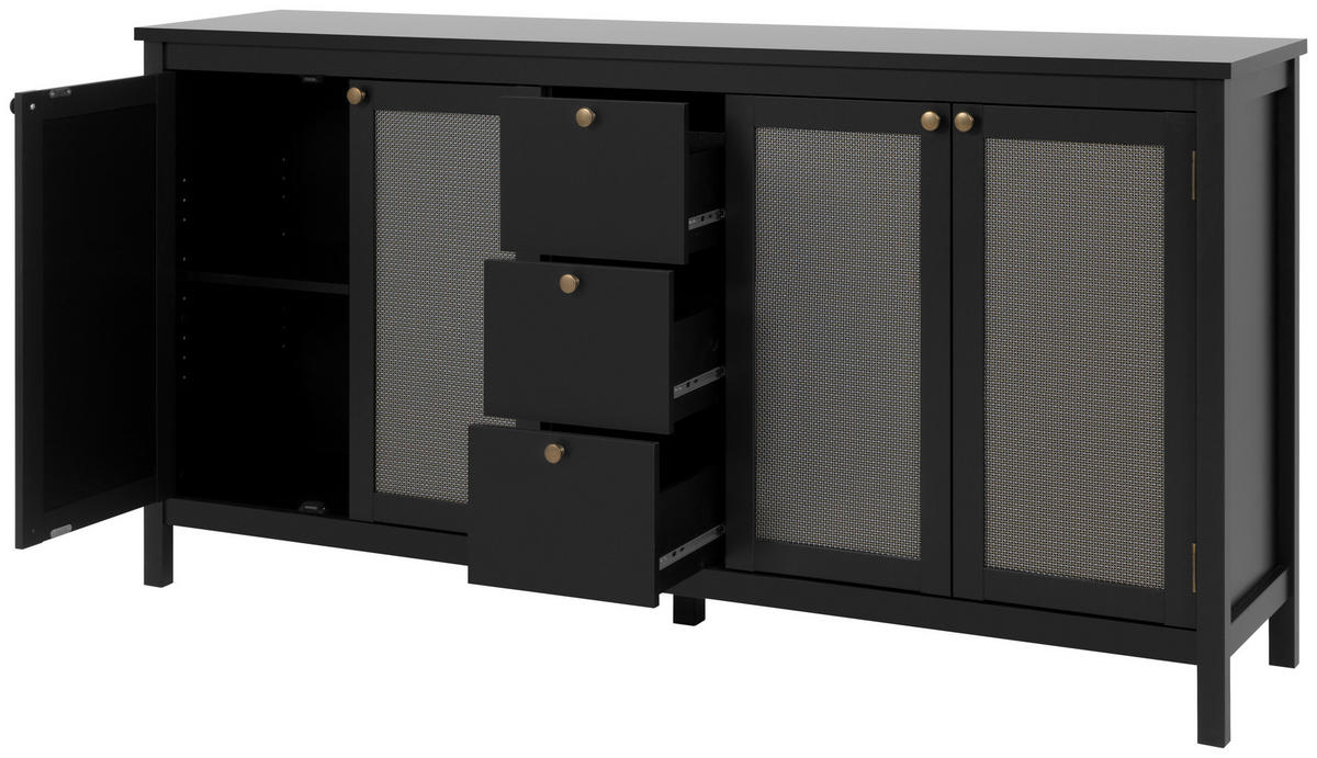 SIDEBOARD  in 180/90/40 cm  - Messingfarben/Schwarz, Trend, Holzwerkstoff/Metall (180/90/40cm) - MID.YOU