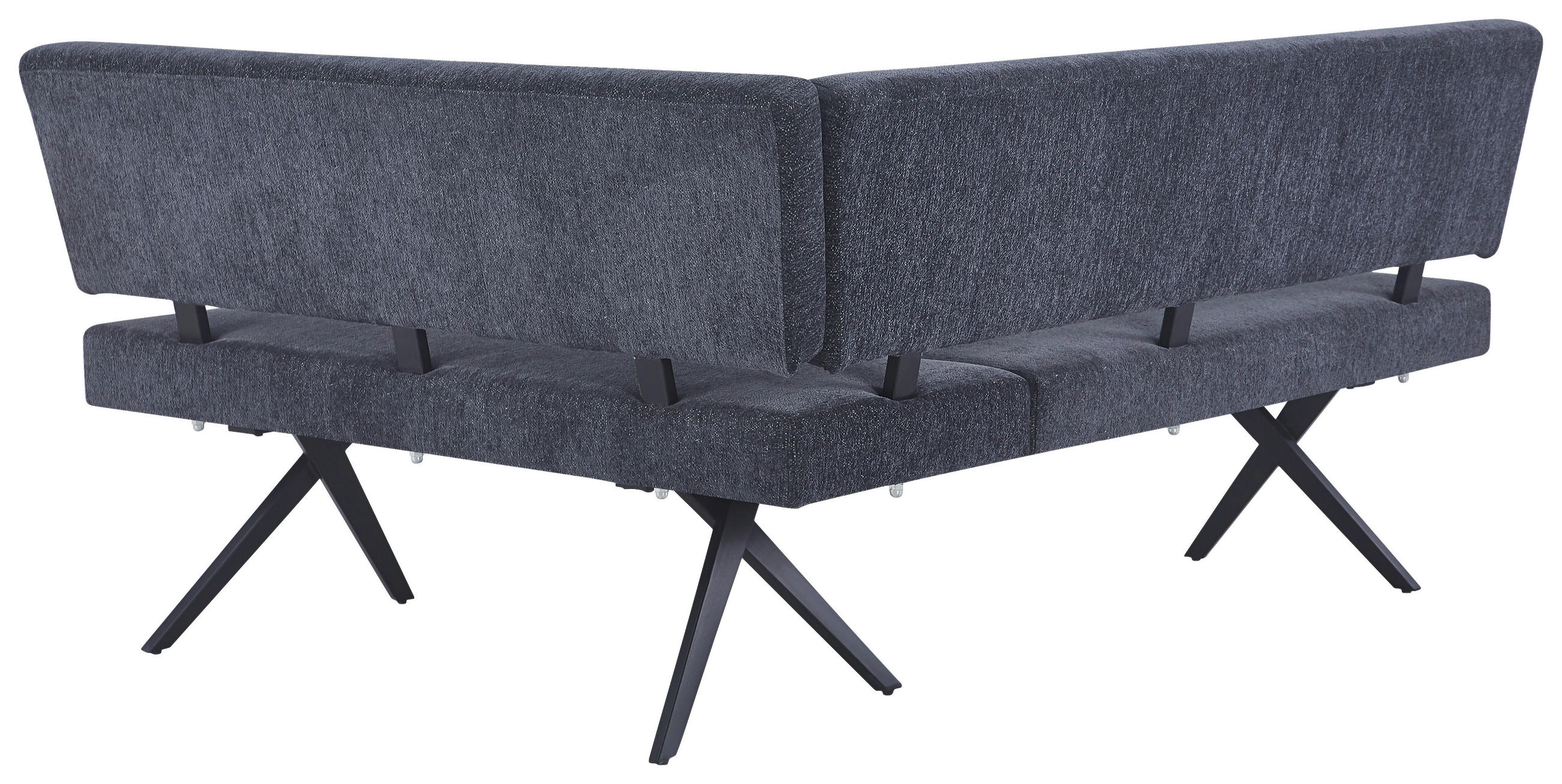 ECKBANK 190/150 cm  in Dunkelgrau  - Dunkelgrau/Schwarz, KONVENTIONELL, Textil/Metall (190/150cm) - MID.YOU