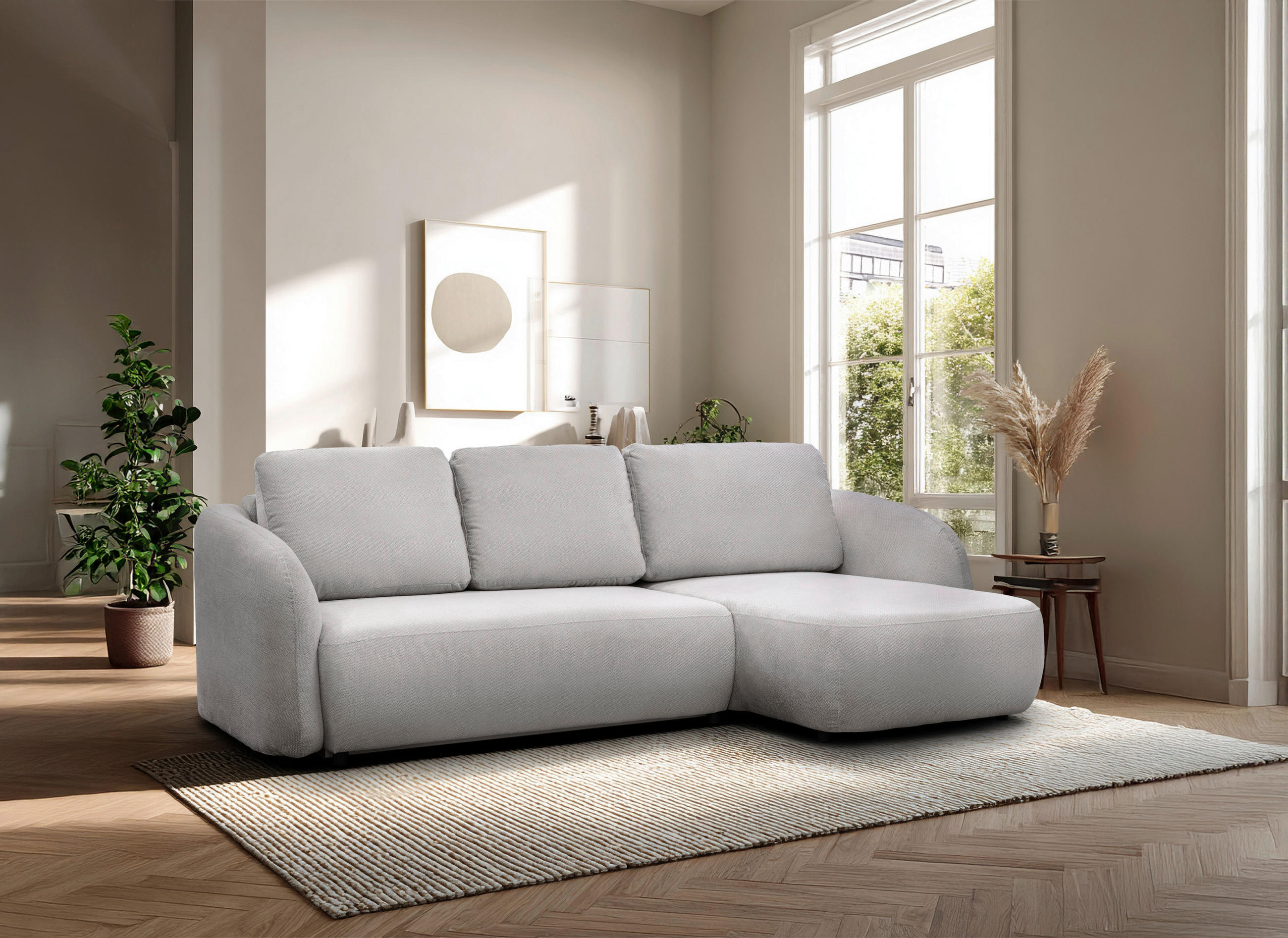 ECKSOFA PORTO Beige  - Beige/Schwarz, Design, Textil (270cm) - MID.YOU