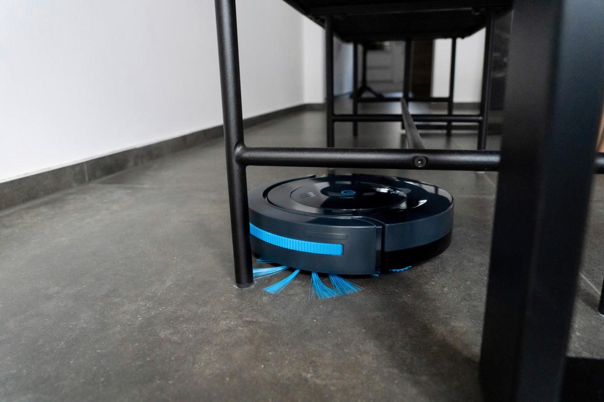 STAUBSAUGERROBOTER HOOGO RO 201  - Blau/Dunkelgrau, KONVENTIONELL, Kunststoff (28,5/7cm)