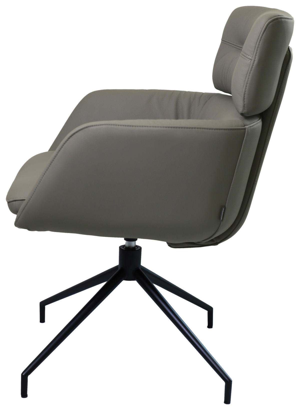ARMLEHNSTUHL  Lederauswahl, Wippfunktion, Sitzfläche 360° drehbar  Echtleder  - Dunkelgrau/Schwarz, Design, Leder/Metall (62/92/66cm) - Dieter Knoll