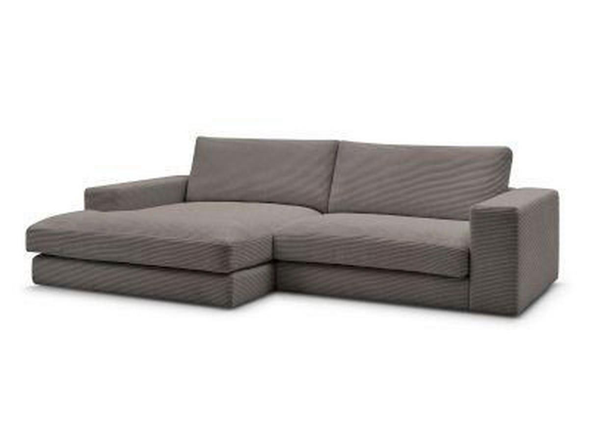 ECKSOFA  LEONARD Taupe Cord  - Taupe/Schwarz, MODERN, Kunststoff/Textil (159/274cm)