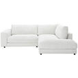 ECKSOFA in Cord Weiß  265/224 cm  - Schwarz/Weiß, Design, Kunststoff/Textil (265/224cm) - Hom`in