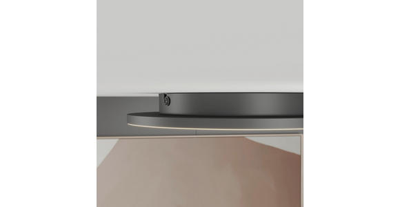 LED-DECKENLEUCHTE 39/5 cm   - Schwarz, Natur, Metall (39/5cm) - Novel