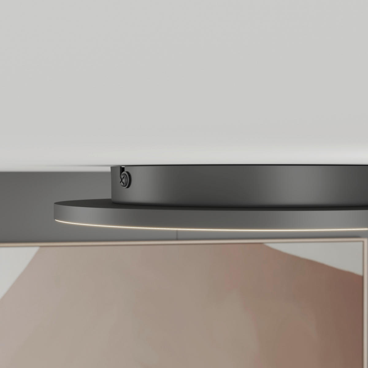 LED-DECKENLEUCHTE 39/5 cm   - Schwarz, Natur, Metall (39/5cm) - Novel