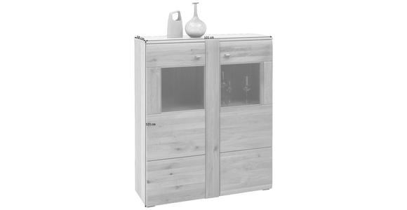 HIGHBOARD 101/121/38 cm  - Eichefarben/Alufarben, KONVENTIONELL, Holz/Holzwerkstoff (101/121/38cm) - Voleo