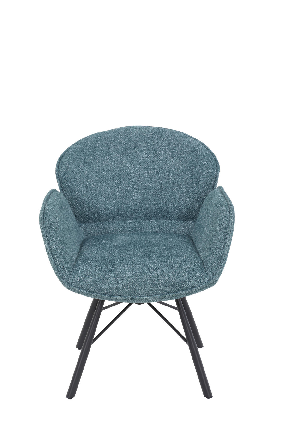 ARMLEHNSTUHL-SET 2 Stück  in Stahl Bouclé  - Salbeigrün/Schwarz, MODERN, Textil/Metall (62/83/66cm) - MID.YOU