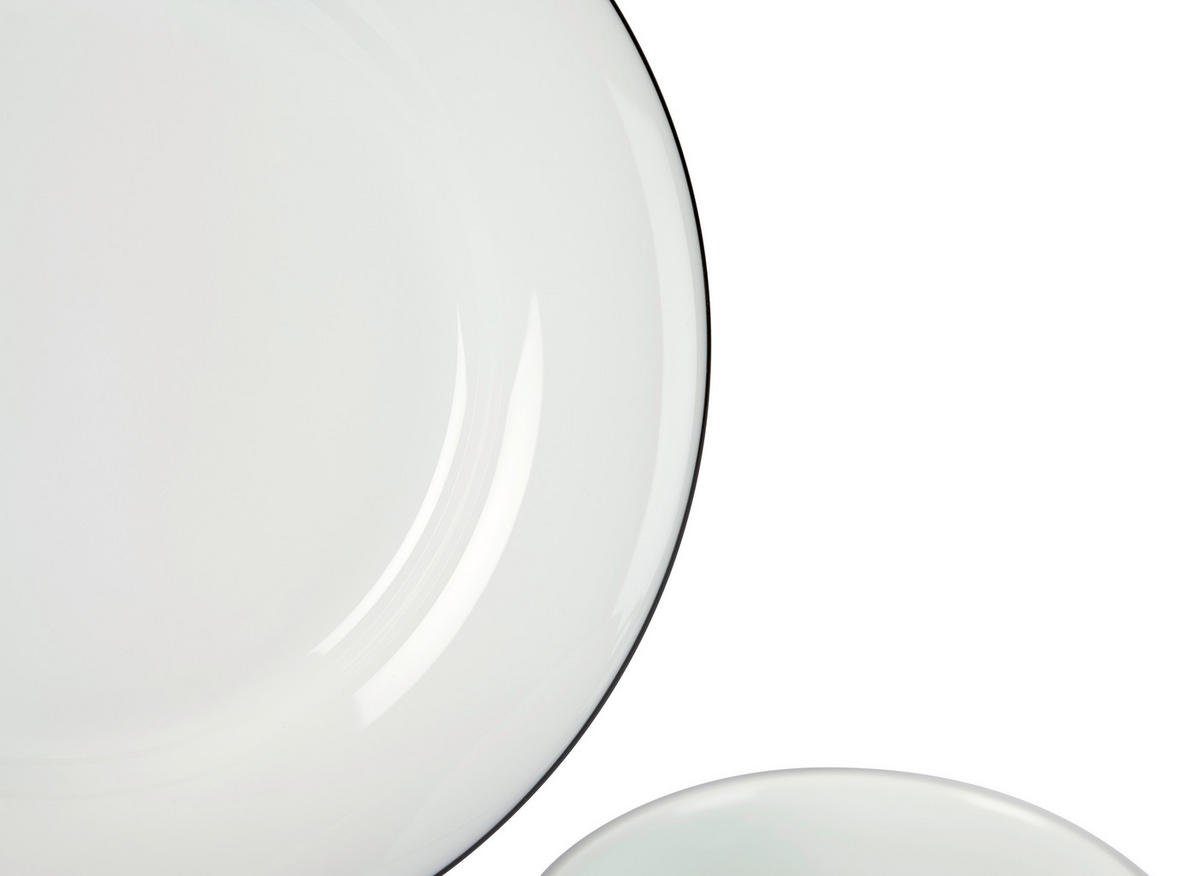 KÁVOVÁ SOUPRAVA porcelán keramika  - bílá/černá, Basics, keramika - Novel