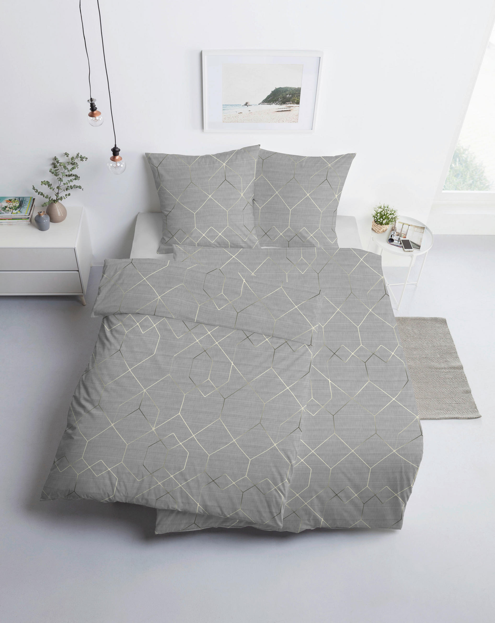 BETTWÄSCHE Atelier Flanell 155/220 cm  - Grau, Design, Textil (155/220cm) - Estella