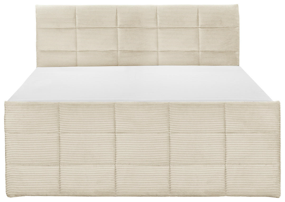 BOXSPRINGBETT 180/200 cm  in Creme  - Creme/Schwarz, Modern, Holzwerkstoff/Kunststoff (180/200cm) - MID.YOU