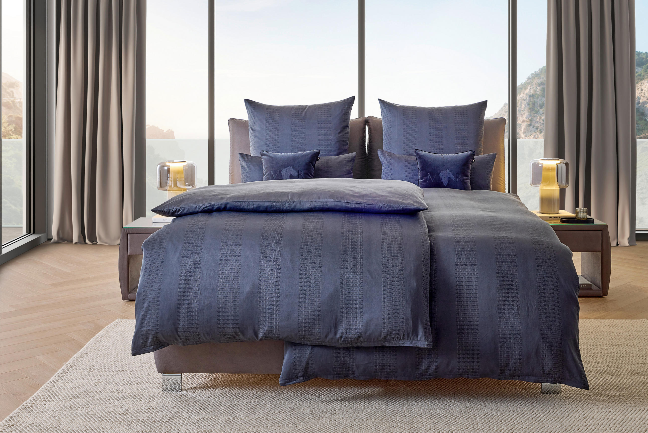 WENDEBETTWÄSCHE Marcel.Remus-Design - Alcudia anthrazit Satin 155/220 cm  - Anthrazit, Design, Textil (155/220cm) - Marcel Remus