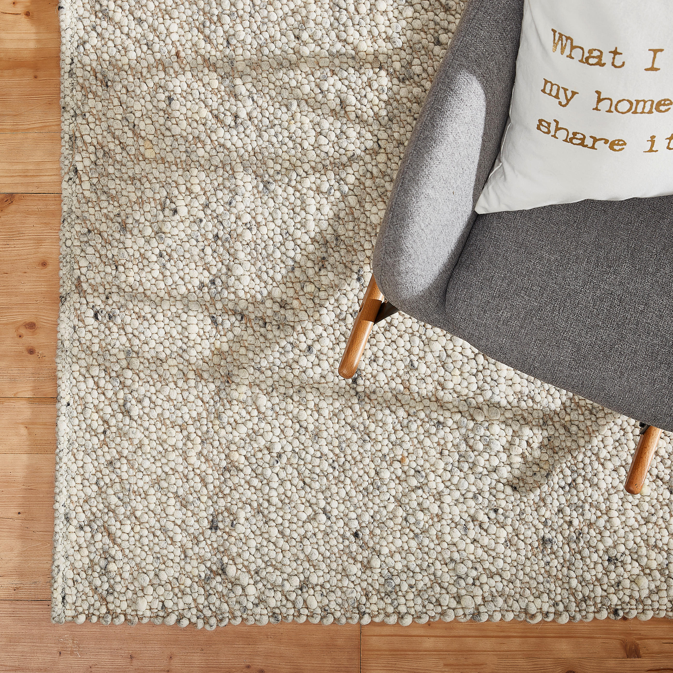 Thumbnail - Linea Natura Handwebteppich, Textil, rechteckig, 200x240 cm, für Fußbodenheizung geeignet, beidseitig verwendbar, in ver...