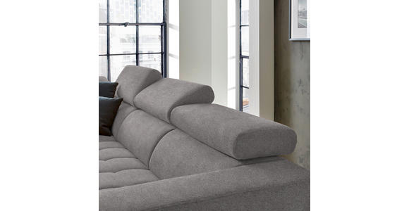 ECKSOFA in Mikrofaser Hellgrau  - Hellgrau/Schwarz, Design, Textil/Metall (207/301cm) - Xora