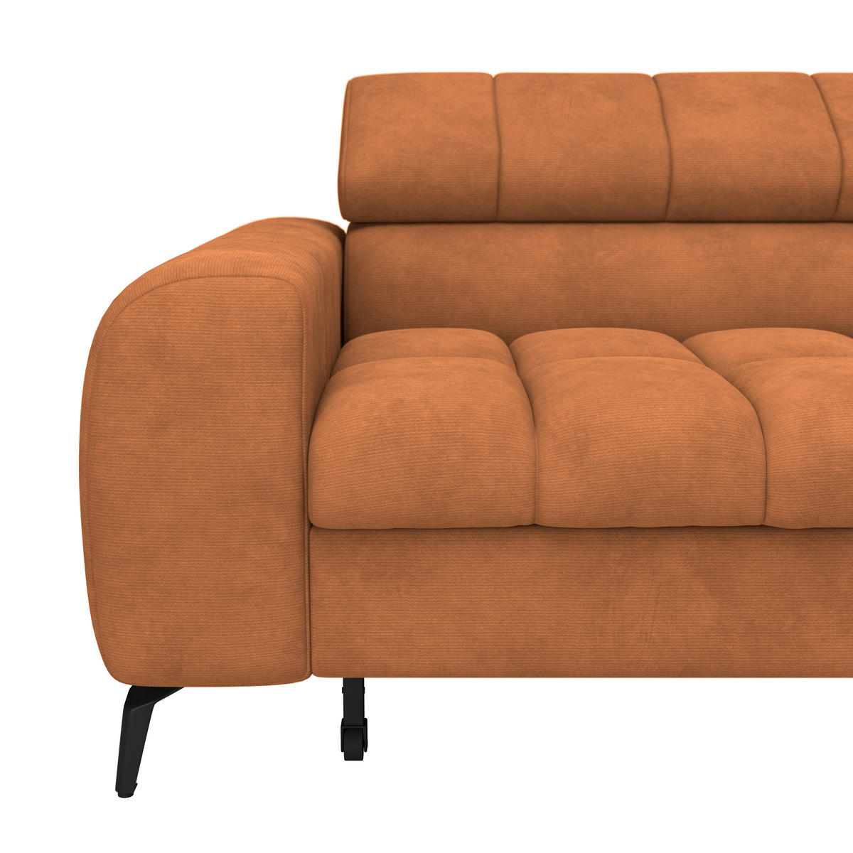 ECKSOFA in Rostfarben  - Rostfarben/Schwarz, Trend, Kunststoff/Textil (261/203cm) - Livetastic