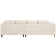 ECKSOFA in Flachgewebe Creme  306/202 cm  - Buchefarben/Creme, KONVENTIONELL, Holz/Textil (306/202cm) - Carryhome