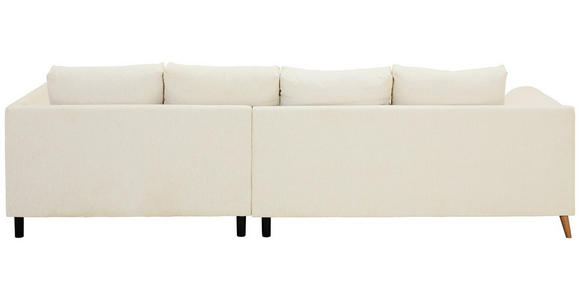 ECKSOFA in Flachgewebe Creme  306/202 cm  - Buchefarben/Creme, KONVENTIONELL, Holz/Textil (306/202cm) - Carryhome
