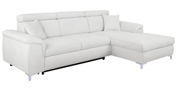 ECKSOFA in Flachgewebe Naturfarben  - Chromfarben/Naturfarben, KONVENTIONELL, Textil/Metall (268/175cm) - Carryhome
