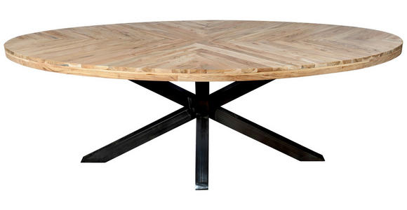 ESSTISCH in Holz 220/110/76 cm   - Schwarz/Naturfarben, Trend, Holz/Metall (220/110/76cm) - Ambia Home
