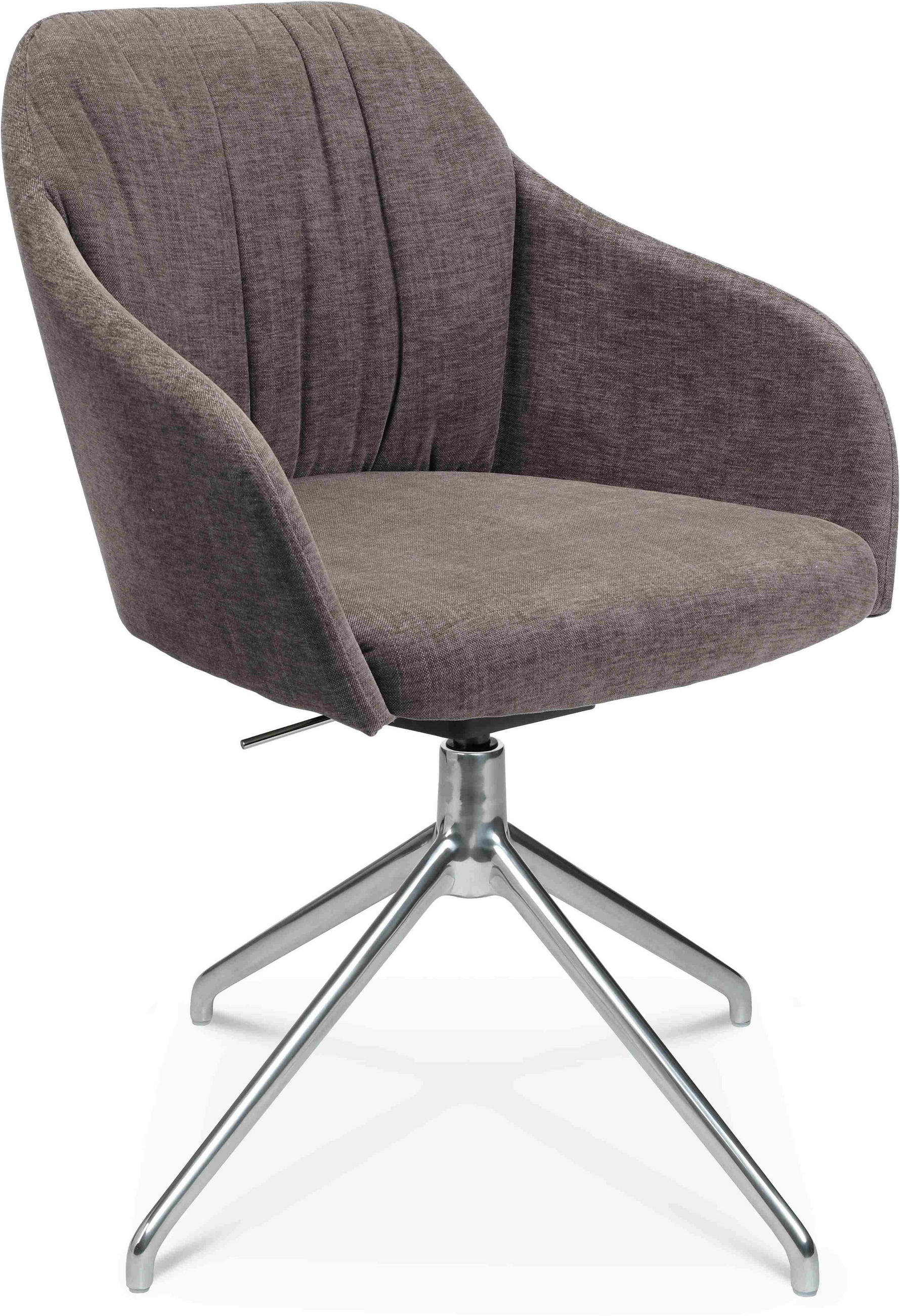ARMLEHNSTUHL  in Aluminium Velours  - Taupe/Alufarben, Design, Textil/Metall (58/81,5-84,5/60cm) - Johann Jakob