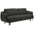 SCHLAFSOFA Chenille Anthrazit  - Anthrazit/Schwarz, KONVENTIONELL, Textil/Metall (228/75/98cm) - Carryhome
