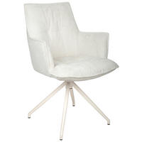 ARMLEHNSTUHL  Sitzfläche 360° drehbar, automatische Rückholfunktion Chenille  Creme  - Creme, Design, Textil/Metall (59/89,5/63cm) - Niels Andersson
