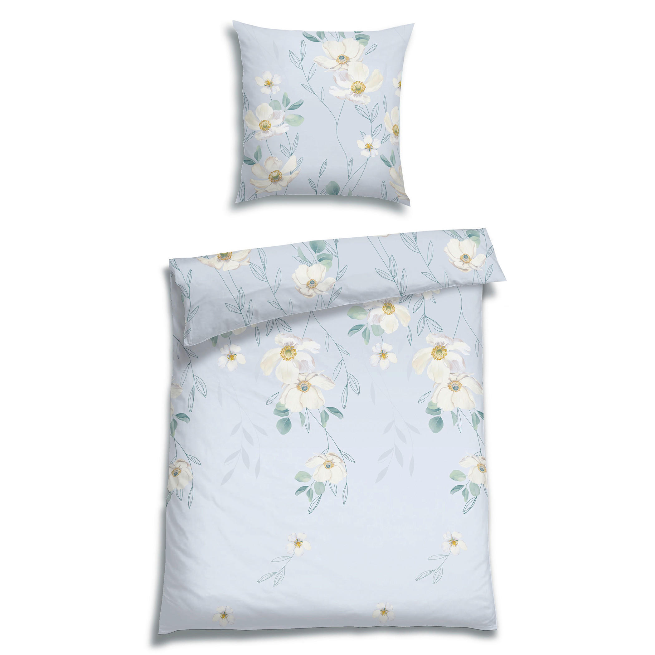 BETTWÄSCHE 2-teilig Satin 135/200 cm  - Blau, Basics, Textil (135/200cm) - Florella