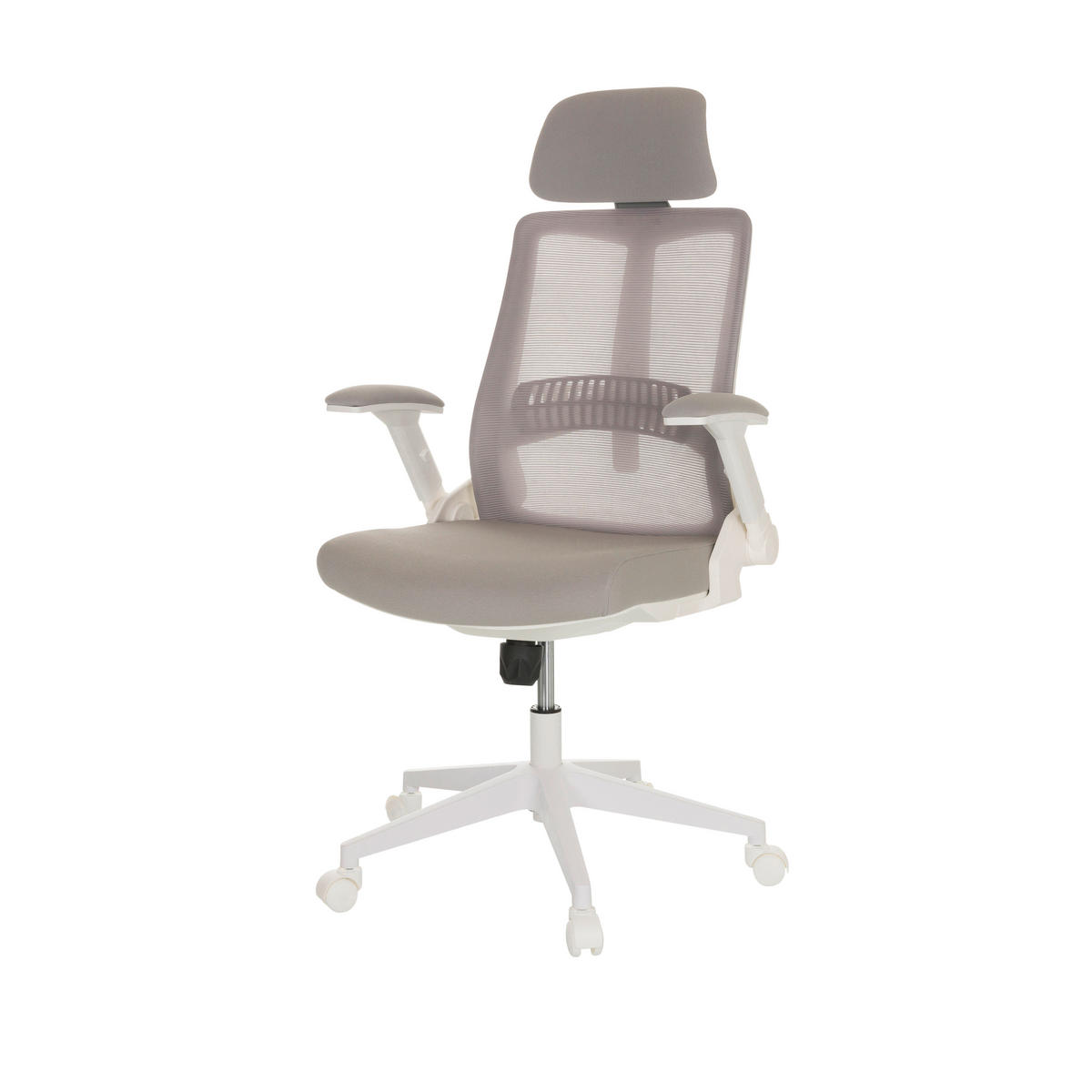 OTOČNÁ ŽIDLE, šedá - šedá/bílá, Basics, textil/plast (68/113-127/68cm) - MID.YOU