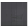 DREHTÜRENSCHRANK 251/223/61 cm,  in Graphitfarben, 5-türig  - Graphitfarben, Basics, Glas/Holzwerkstoff (251/223/61cm) - Novel