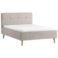 POLSTERBETT 140/200 cm, inkl.  in Taupe  - Taupe/Eichefarben, Basics, Holz/Textil (140/200cm) - Boxxx