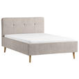 POLSTERBETT Taupe 140/200 cm - Taupe/Eichefarben, Basics, Holz/Textil (140/200cm) - Xora