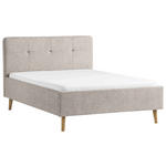 POLSTERBETT Taupe 140/200 cm  - Taupe/Eichefarben, Basics, Holz/Textil (140/200cm) - Xora