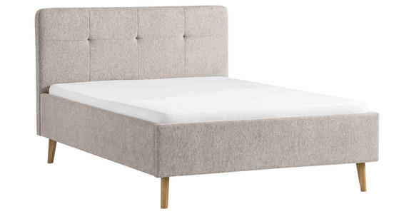 POLSTERBETT Taupe 140/200 cm - Taupe/Eichefarben, Basics, Holz/Textil (140/200cm) - Xora