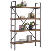 REGAL  120/172/35 cm Naturfarben, Schwarz  - Schwarz/Naturfarben, KONVENTIONELL, Holz/Metall (120/172/35cm) - Ambia Home