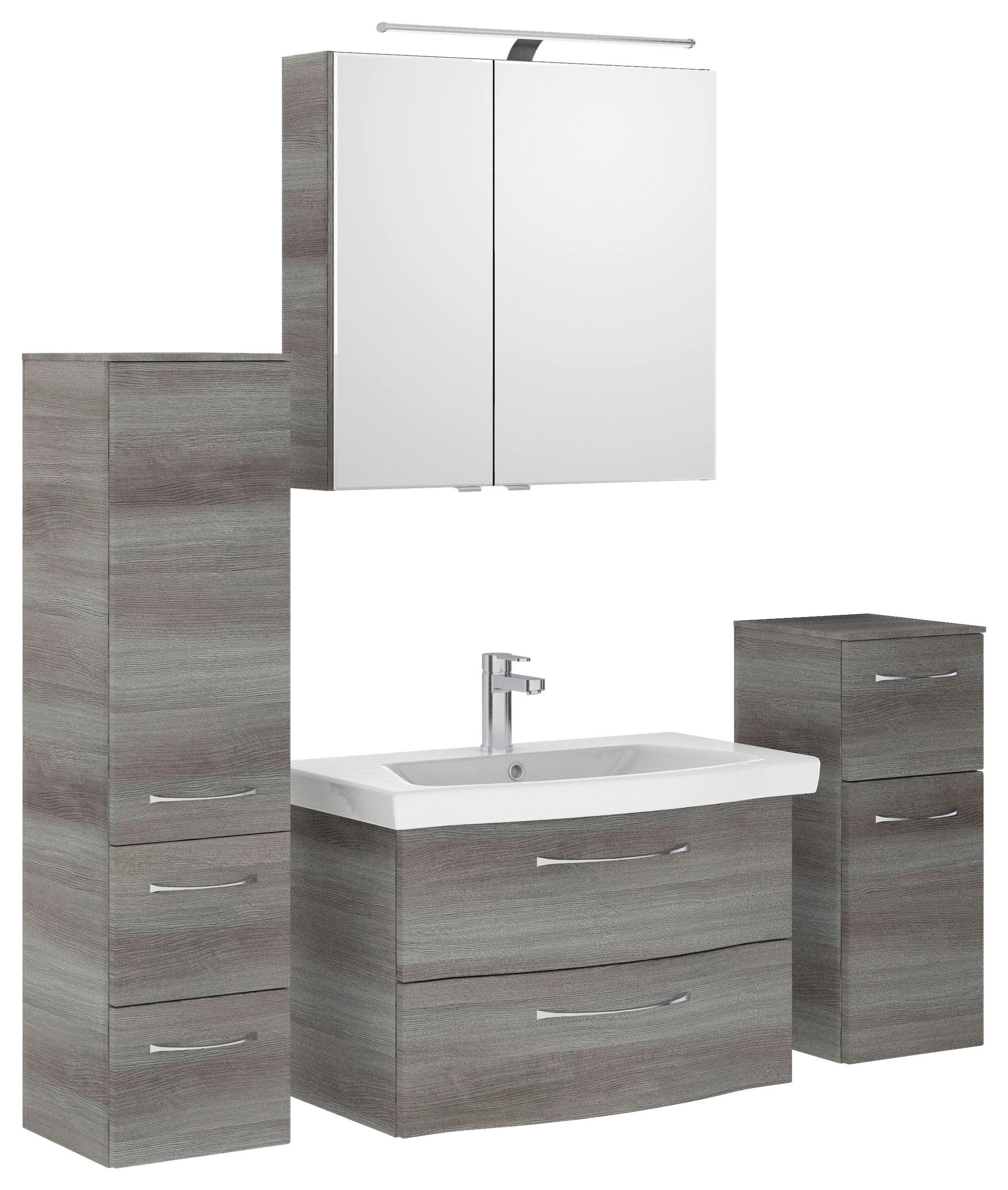 BADEZIMMER 5-teilig in 142 cm - Chromfarben/Graphitfarben, KONVENTIONELL, Glas/Keramik (142cm) - Pelipal