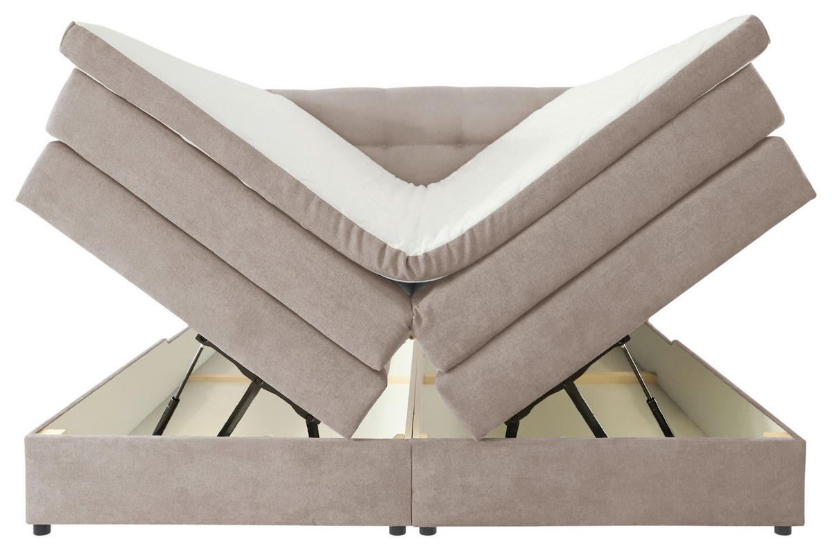BOXSPRINGBETT 160/200 cm  in Beige  - Beige/Schwarz, Konventionell, Kunststoff/Textil (160/200cm) - Carryhome
