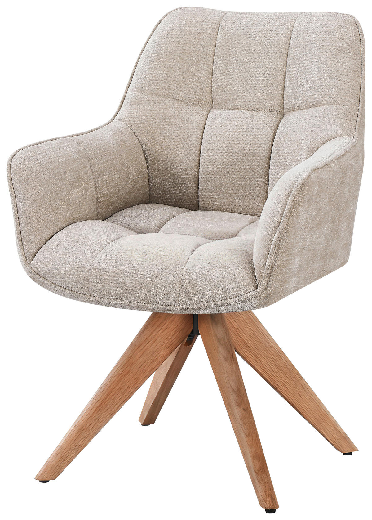 ARMLEHNSTUHL in Holz, Textil Eichefarben, Beige  - Eichefarben/Beige, Basics, Holz/Textil (64/85/62cm) - Livetastic