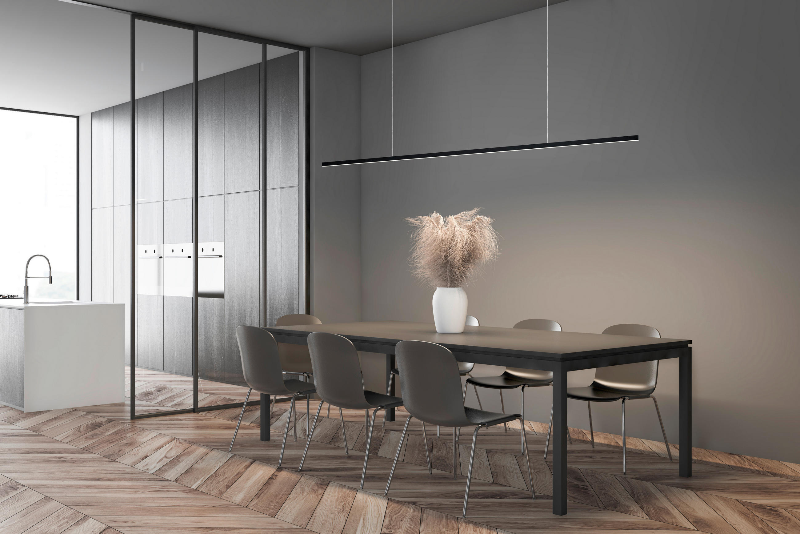 LED-HÄNGELEUCHTE 151/3/200 cm    - Schwarz, Design, Metall (151/3/200cm) - Helestra
