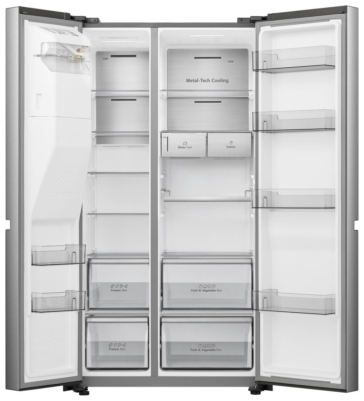 SIDE-BY-SIDE 91/179/73 cm RS818N4TIE  - Edelstahlfarben, LIFESTYLE, Metall (91/179/73cm) - Hisense