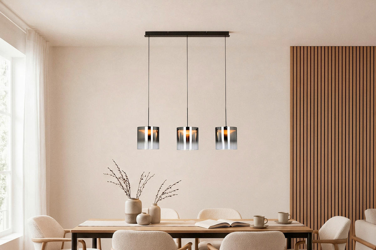 LED SVJETILJKA VISEĆA    100/20/180 cm    Baia  - crna, Design, staklo/metal (100/20/180cm) - Dieter Knoll