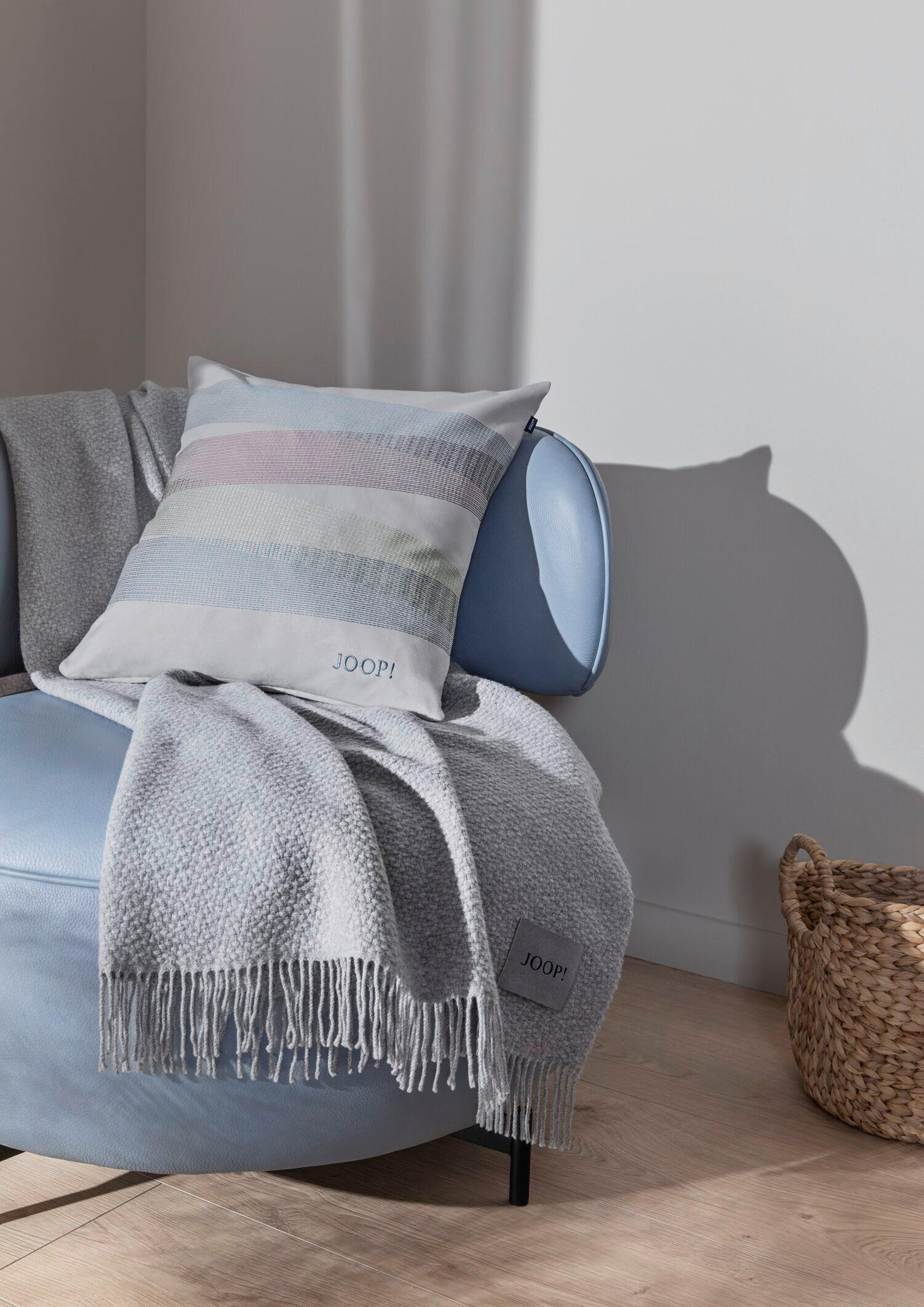 KISSENHÜLLE J!Vivid 50/50 cm  - Blau/Rot, Basics, Textil (50/50cm) - Joop!