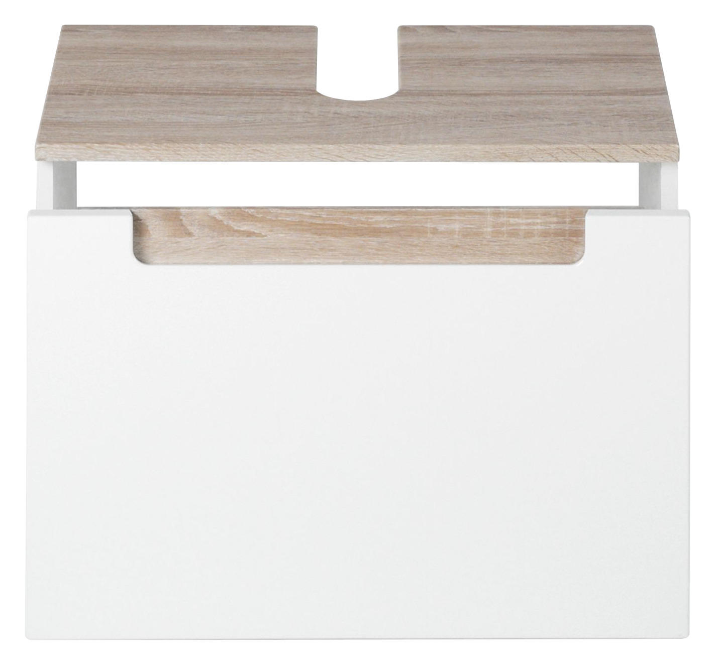 Waschbeckenunterschrank in 60/40/35 cm  - Weiss/Sonoma Eiche, Modern, Holzwerkstoff (60/40/35cm) - Held