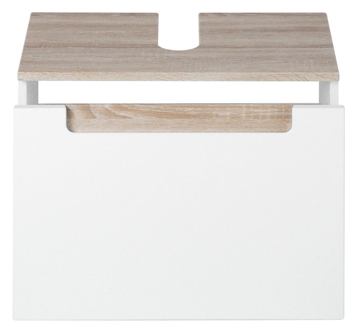 SKŘÍŇKA POD UMYVADLO, Sonoma dub, bílá, bílá, 60/40/35 cm - bílá/Sonoma dub, Moderní, kompozitní dřevo (60/40/35cm) - Held