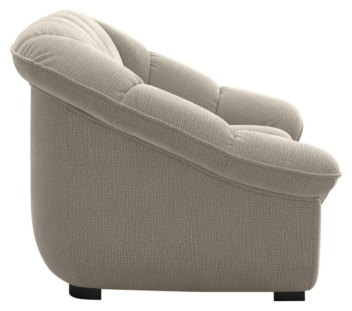 2-SITZER-SOFA Chenille Graubraun  - Graubraun/Schwarz, KONVENTIONELL, Kunststoff/Textil (163/88/104cm) - Welnova