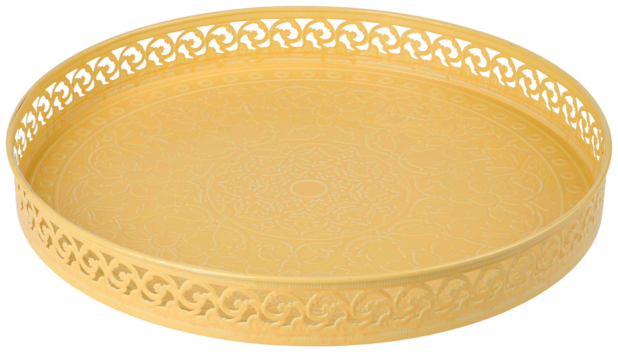 POSLUŽAVNIK ZA SERVIRANJE 39/4 cm - žuta, Trend, metal (39/4cm) - Ambia Home