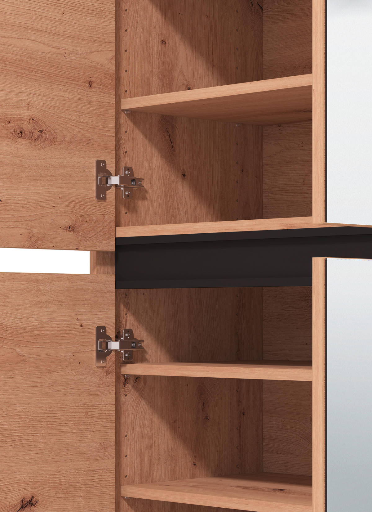 CIPŐSSZEKRÉNY 80/205,5/40 cm  - fekete/Artisan tölgy, Basics, faalapú anyag (80/205,5/40cm) - Xora