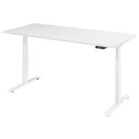 SCHREIBTISCH höhenverstellbar  - Weiß, KONVENTIONELL, Holzwerkstoff/Metall (180/80/64,5-129,5cm) - Venda